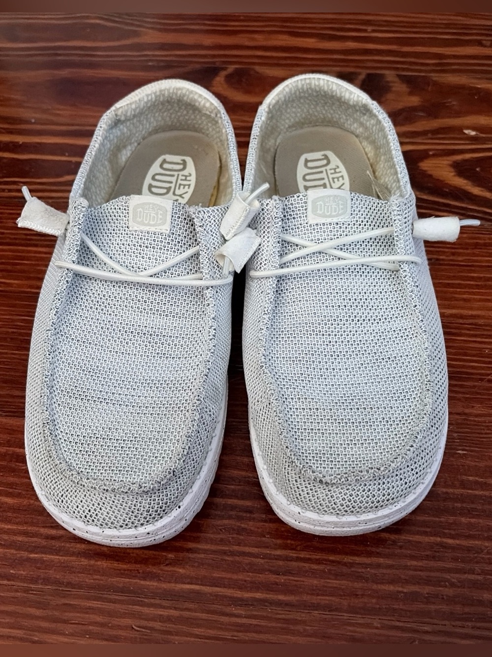 Hey Dude Womens Wendy Sox Stone White Casual Shoes Sneakers Size 9